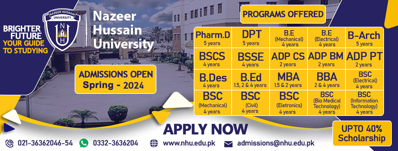 Nazeer Hussain University NHU Spring Admission 2024